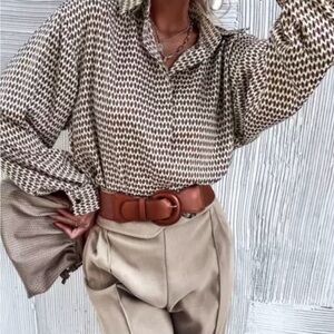 Stylish Houndstooth Women's Top